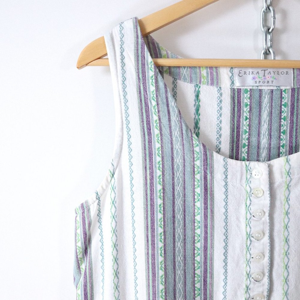 ❌SOLD❌vintage 90s woven stripe jumper dress - Picture 8 of 12